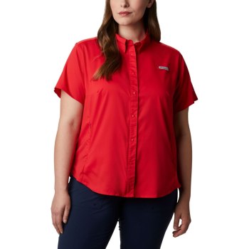 Columbia PFG Tamiami II Short Sleeve Plus Size, Camisa Rojos Para Mujer | 142735-VPS